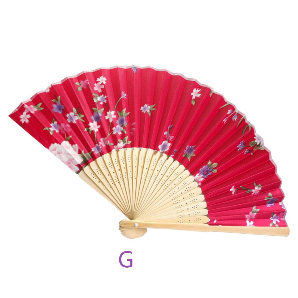 Folding Hand Held Flower Fan Vintage Bamboo Folding Hand Held Flower Fan Chinese Dance Party Pocket Decoration: G