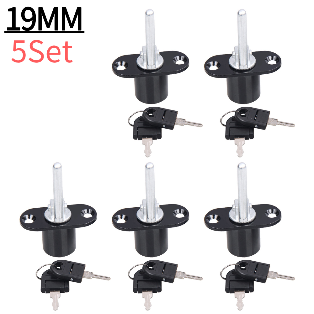 16/19mm Cam Cylinder Triple Lock Zinc Alloy Desk Cabinet Drawer Front Lock With Keys Office Desk Drawer Locks Furniture Hardware