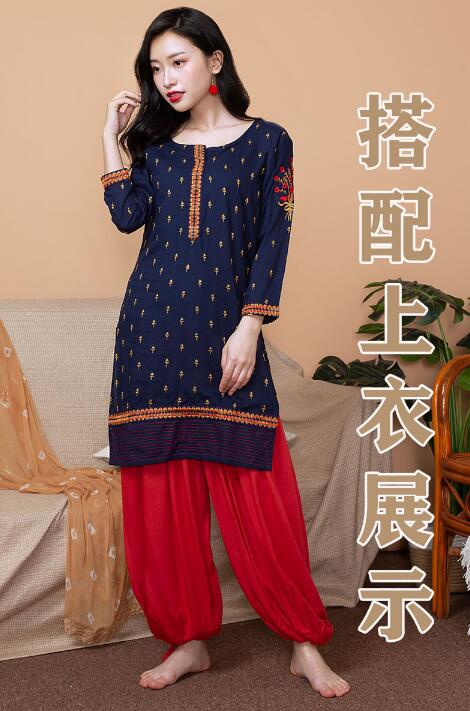 8 couleurs inde femme traditionnelle pantalon large Style ethnique printemps été bas mince pour femme pantalon de danse