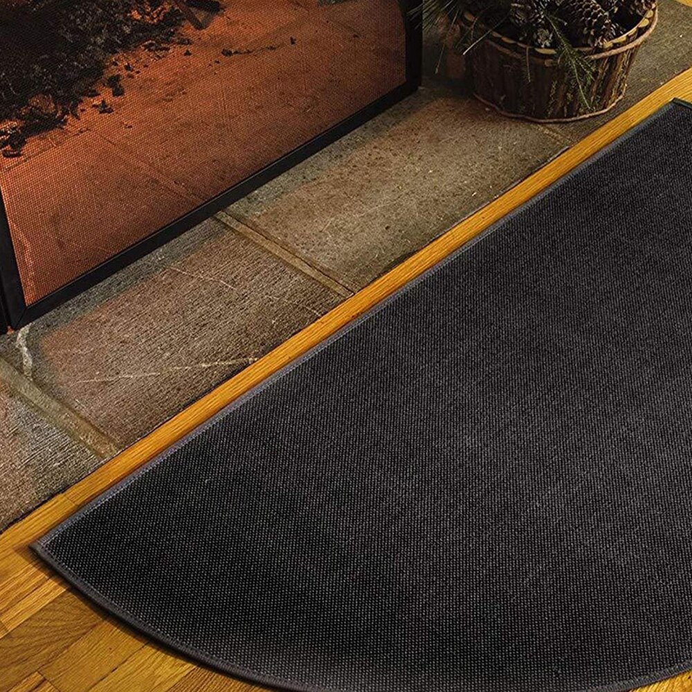 Tapis ignifuge de Barbecue en fibre de verre et silicium, tapis semi-circulaire ignifuge pour fosse à feu d&#39;extérieur