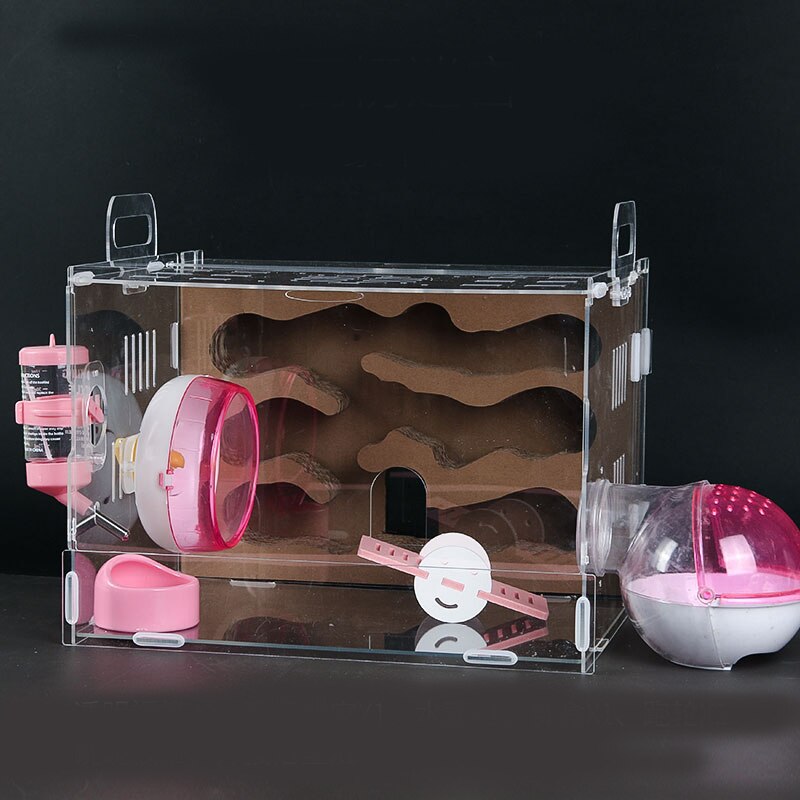 Transparent Hamster Cage Acrylic Large Hamster Guinea Pig Cage Labyrinth Villa Small Pet Nest Full Toys Set Hamster Accessories: 03