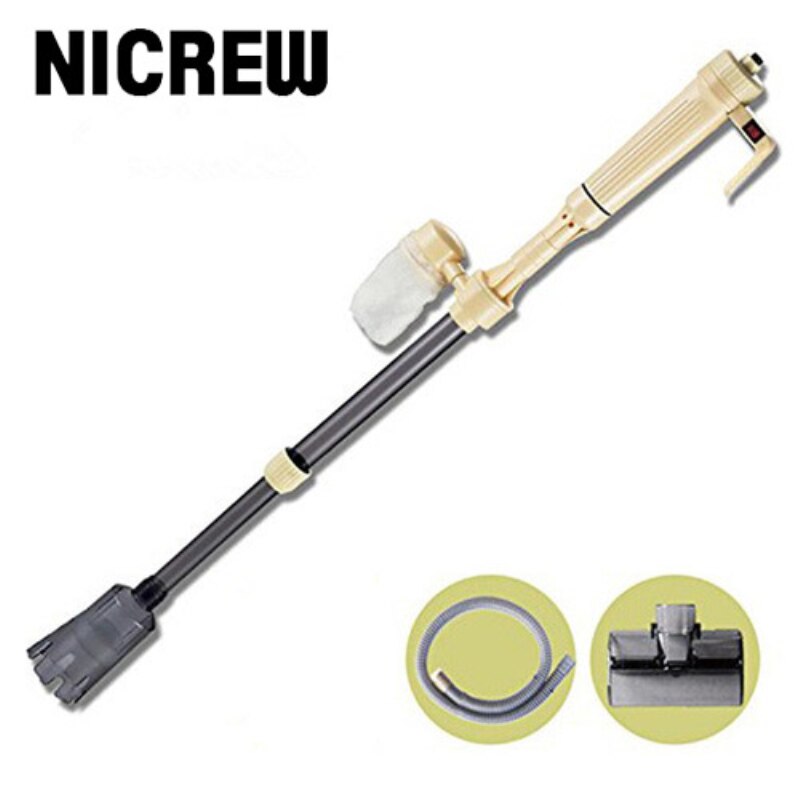 NICREW Fish Tank Electric Cleaner Multifunctional Aquarium Siphon Vacuum Water Pump Filter Changer Battery Powered Sand Washer