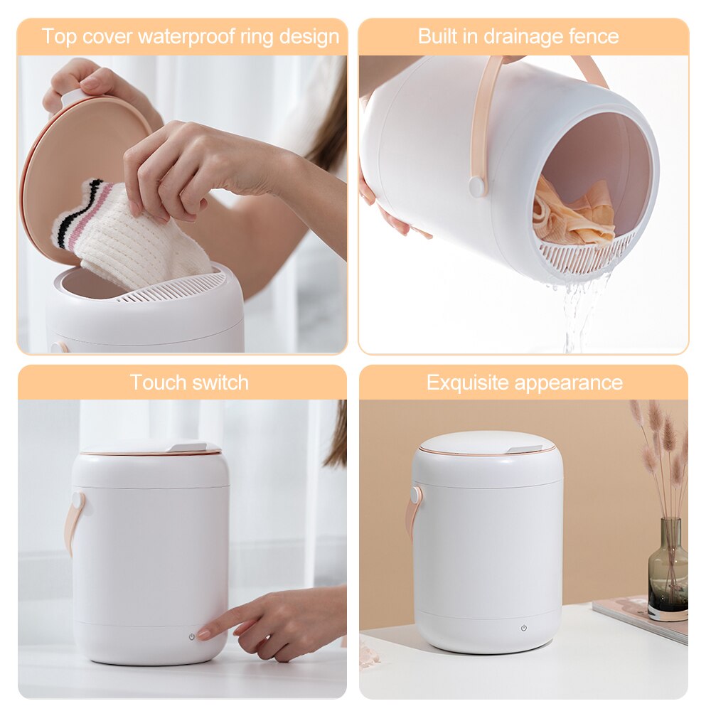 Xiaomi-Mini lavadora ultrasónica de 2,8 l, para ropa interior de calcetines, lavadora antibacteriana