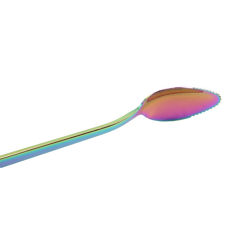 Apple Scraping Spoon Stainless Steel Fruit Spoon With Serrated Scraping Fruit Mud Spoon Kitchen Cutlery: colorful
