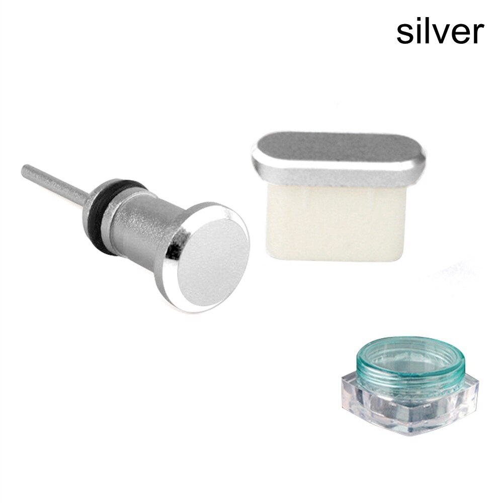 10PCS Type-C Charging Port Anti Dust Plug Earphone Charging Port Silicone Protector Cap Cover For Samsung Huawei Xiaomi: 1Set silver