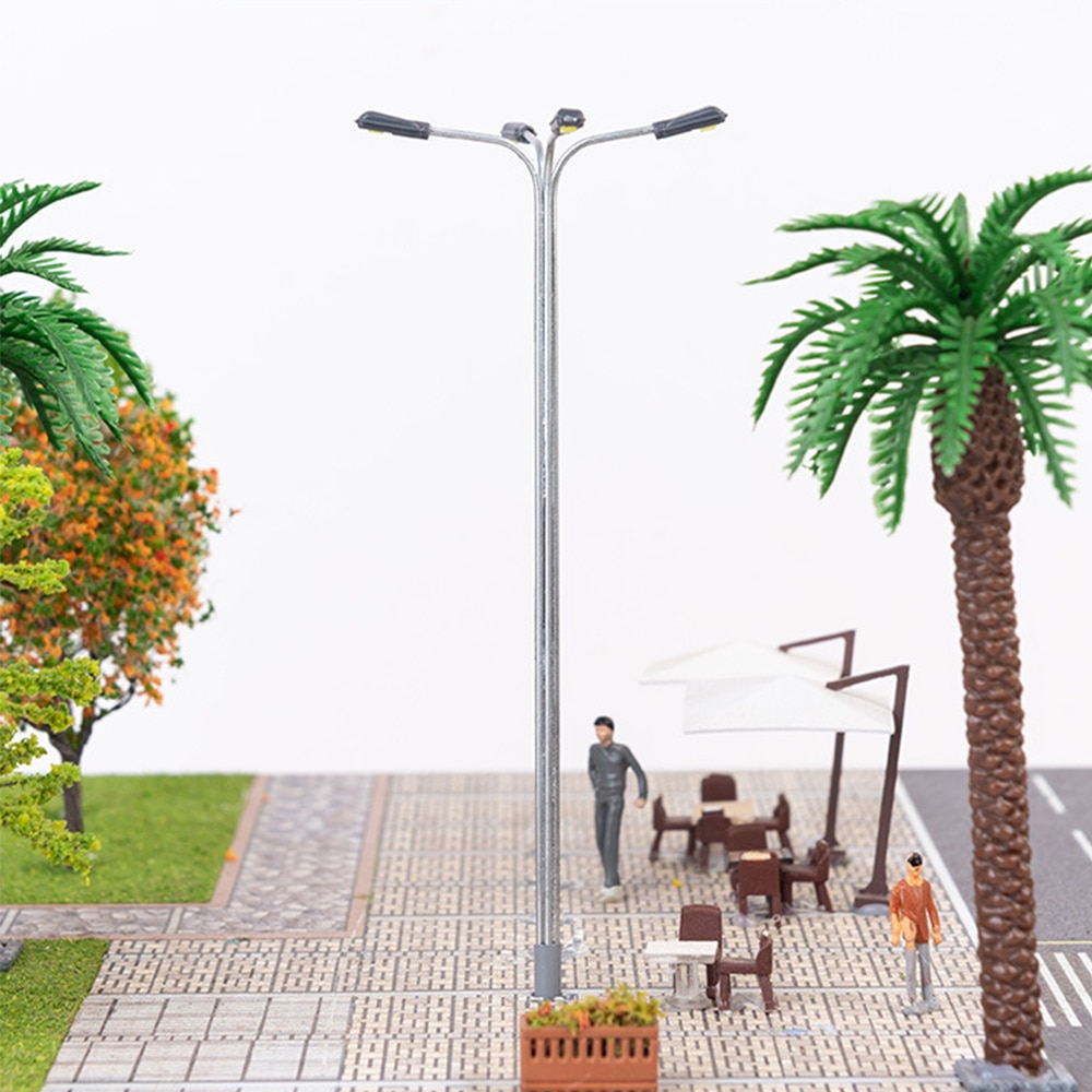 5 stk model jernbanetog ledet lampe belysning diorama-lys sandbord scene display haven gade fire hoveder mikro landskab