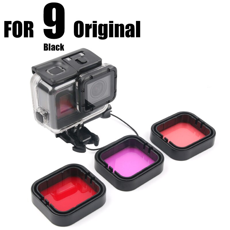 Duiken Filter Rood Roze Paars Waterdichte Case Onderwaterbehuizing Dive Filtors Voor Gopro Hero 5 6 7 Zwart Voor Go pro Accessoire