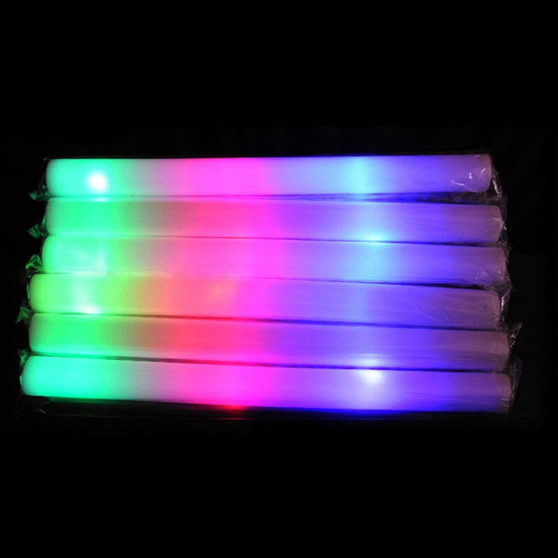 12/15/30/60Pcs Bulk Kleurrijke Led Glow Sticks Rgb Led Gloed Schuim Stok Stok Glow sticks Cheer Buis Donker Licht Voor Party