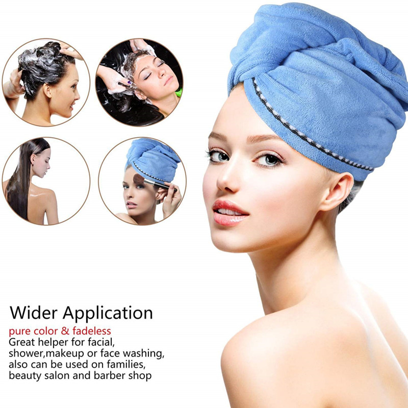 Mikrofiberhåndklæde / hårhåndklædeindpakning til kvinder, superabsorberende hurtigtørrende hårhåndklæde / turban til tørring af krøllet, langt og tykt hår