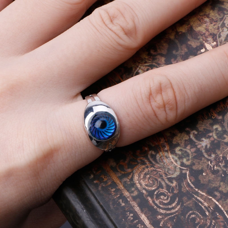 1Pc Eye Vorm Kleur Veranderen Stemming Ring Emotie Gevoel Temperatuur Ringen Vrouwen