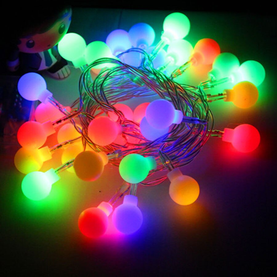Beiaidi 10m 20m 30m 50m led kirsebærball fe string lys utendørs stjernekule jule bryllupsfest uteplass fe krans: Flerfarget / 30m 300 ledet