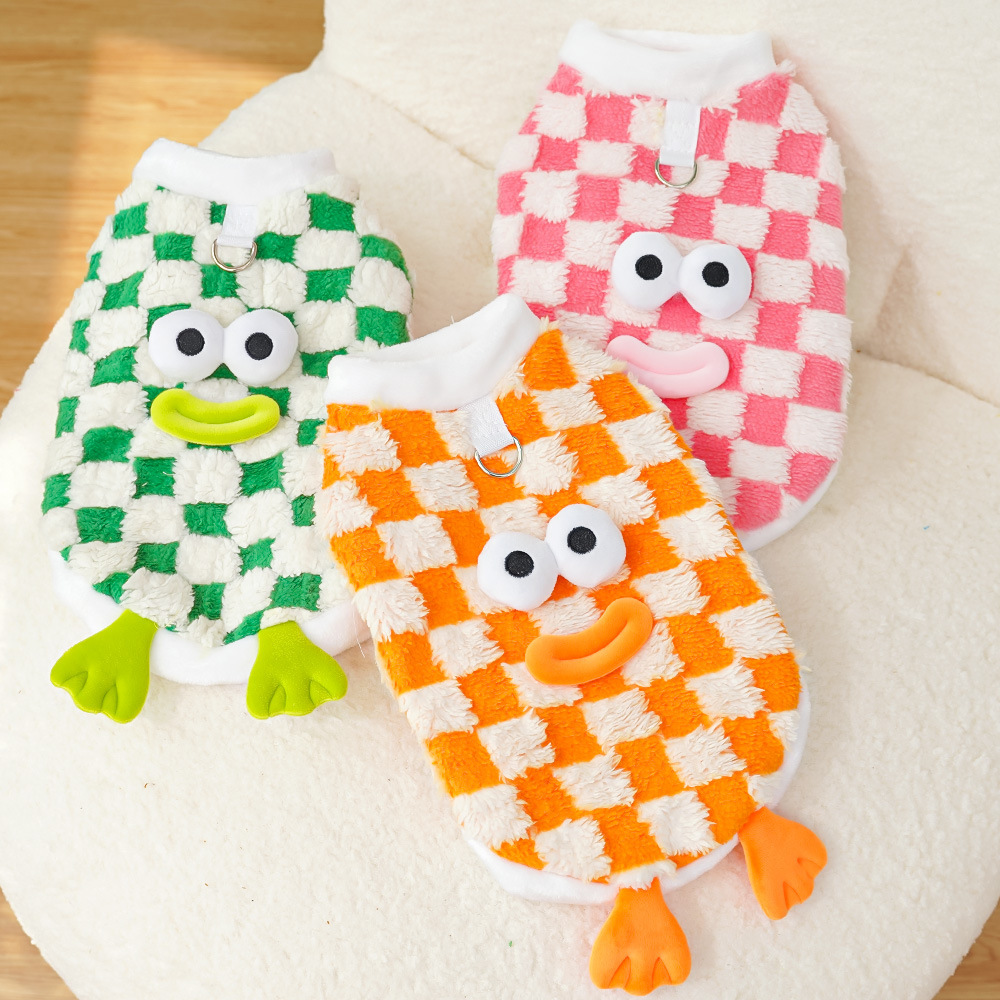 Funny Dog Fleece Vest Sweatshirt Puppy Pullover Coat with Leash D Ring Dachshund Sweaters Yorkie Clothes for Small Medium Dogs