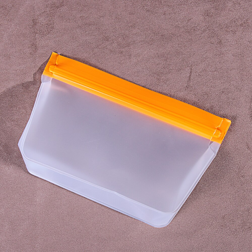 3Sizes Reusable Freezer Silicone Fresh Bag Food Storage Container Stand Up Leakproof Zip Shut Bags Kitchen Organizer