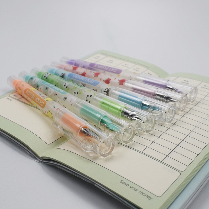 1 pcs Erasable Fountain Pens animal picture ink Nib 0.5mm student Calligraphy Signature student pens School Office Writing