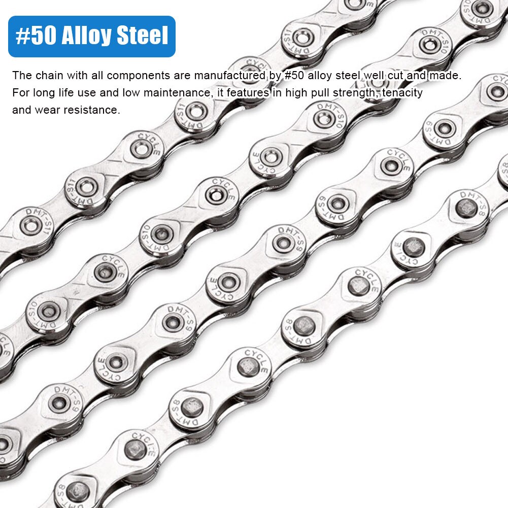 Road Bike MTB Bicycle Chain 8/ 9/10 /11 Speed Hollow Ultra Light Chain Bicycle General Chain Variable Speed Half Hollow Chains