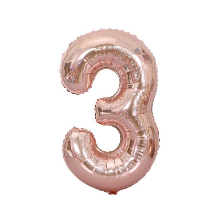 Rose Gold Wedding Birthday Party Balloons Happy Birthday Letter Foil Balloon Baby Shower Anniversary Event Party Decor Supplies: 32inch 3