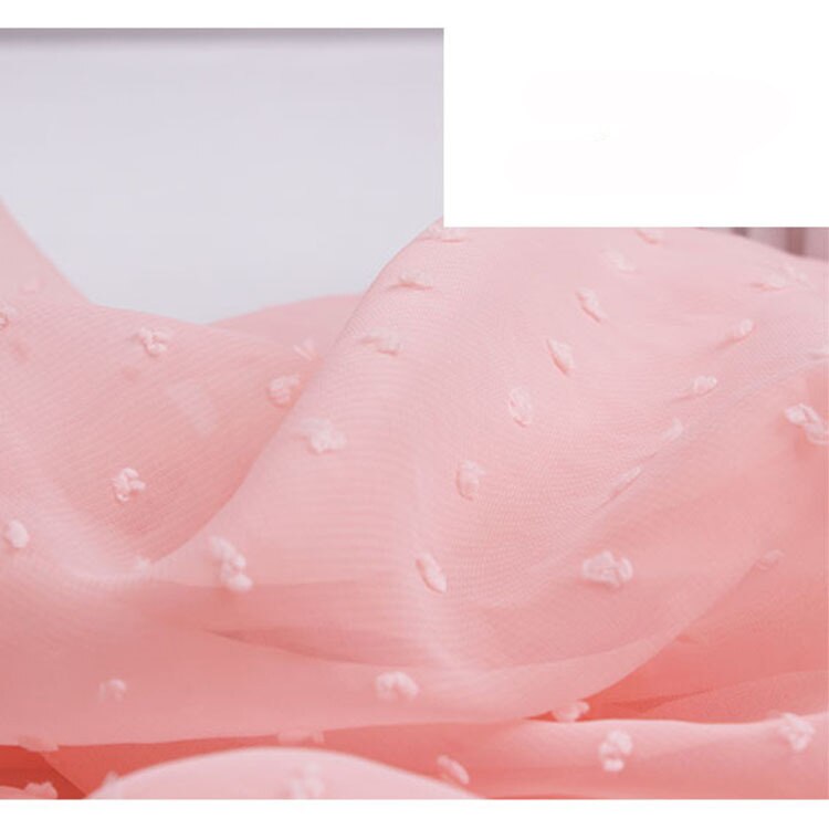 Bløde prikker chiffon tyl stof til brudekjole, nederdel, tutu, skjorte, hvid, pink, beige, blå, i meter ,150cm bred: 7