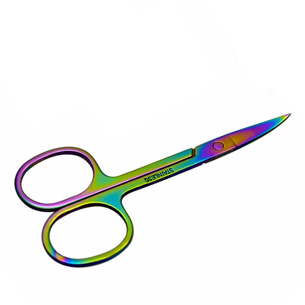 Tijeras de titanio para cejas de acero inoxidable , tijeras de maquillaje para recortar cejas, bolsas para cortar herramientas de belleza: Default Title