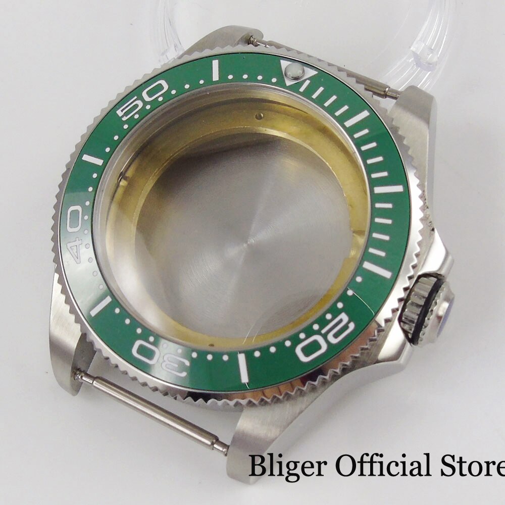 Fit NH35 Automatic Men Watch Case 43mm Sapphire Glass Solid Backcover Rotating Bezel: G