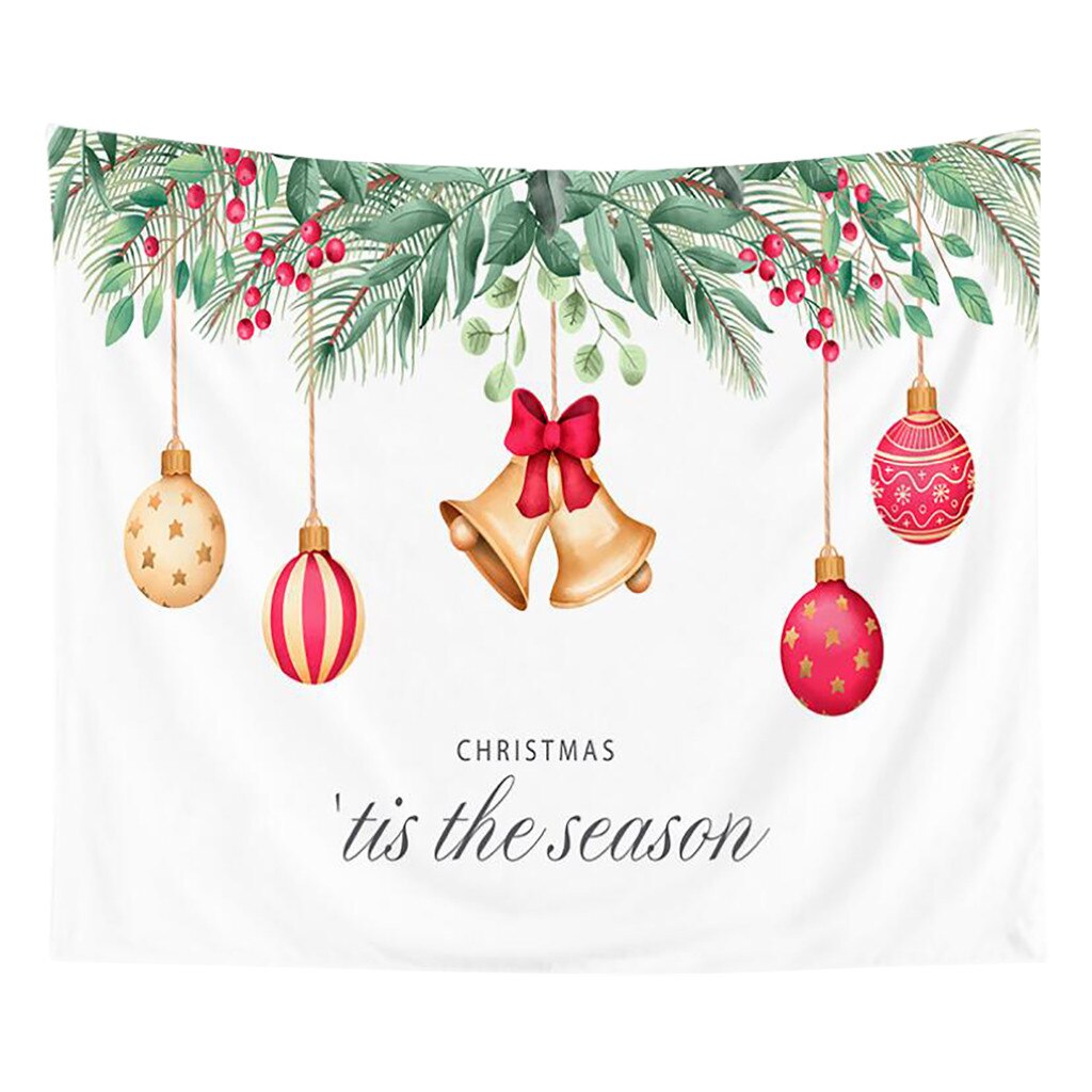 Christmas Art Wall Hanging Tapestry Christmas Beautiful House Tapestry Background Home Decoration Xmas Year: D