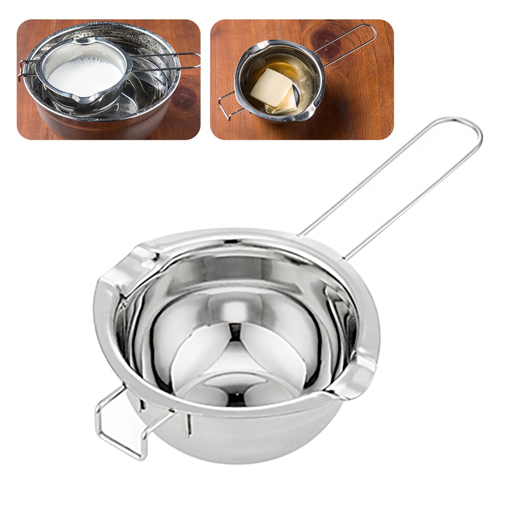 400ML Easy Clean Home Melting Pot Double Boiler Chocolate Candy Pastry Long Handle Stainless Steel Portable Kitchen Baking Tool