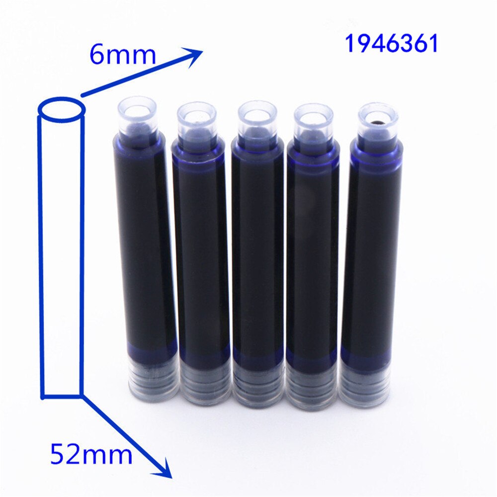 Pluma estilográfica de , suministros de papelería escolar para estudiantes, 410 colores brillantes, para oficina, novedad: Big 5pcs ink Blue
