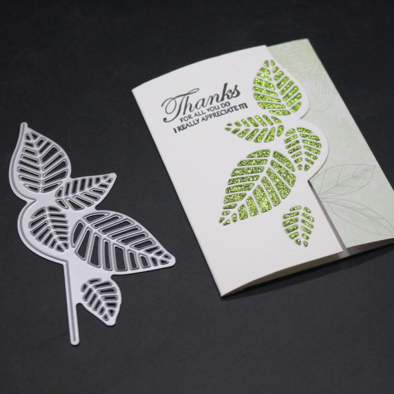 Leaf Strip Metal Cutting Dies Green Leaves Frame Die Christmas Stencil Scrapbooking Paper Cards Stamps And Dies Craft