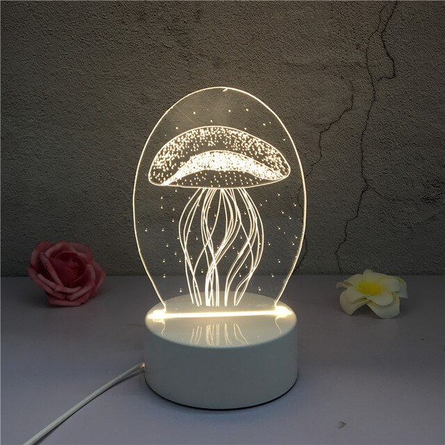 SOLOLANDOR 3D LED Lamp Creatieve 3D LED Night Lights Novelty Illusion Night Lamp 3D Illusion Tafellamp Voor Thuis Decoratieve licht