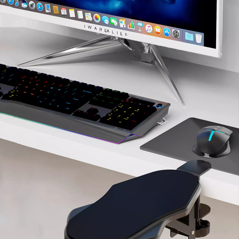 Reposabrazos de ordenador para escritorio, soporte de reposamuñecas ergonómico ajustable para teclado, extensor de reposabrazos, soporte giratorio para alfombrilla de ratón