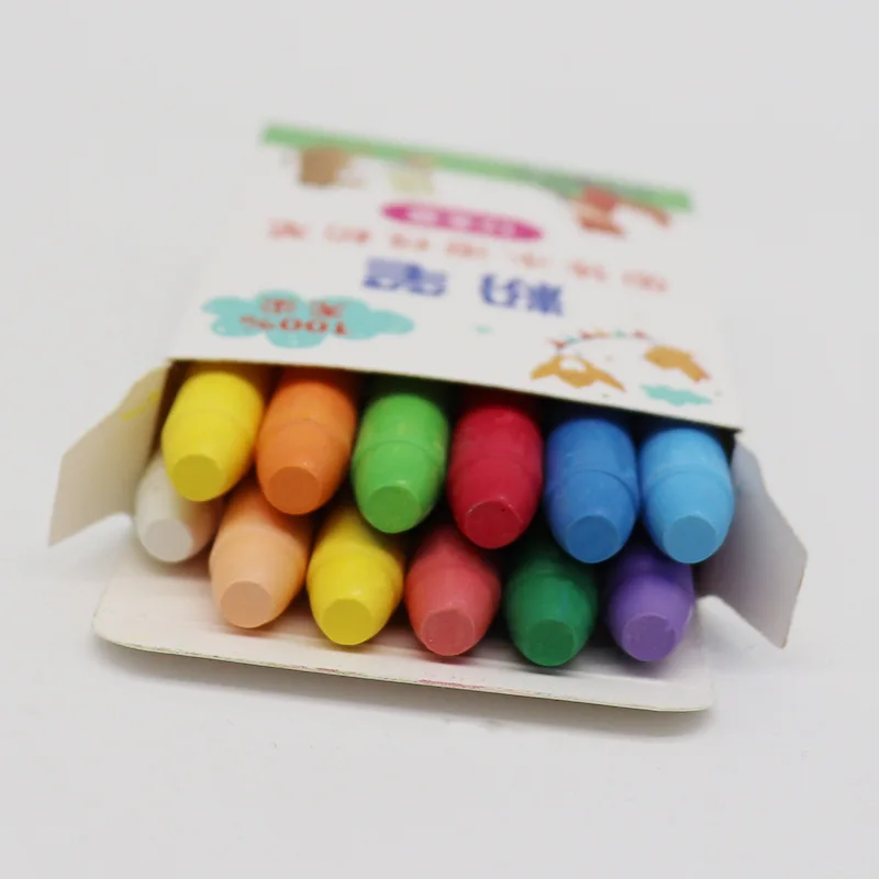 4/6/12pcs Dust Free Solid Water Chalk Non-toxic Blackboard Whiteboard Drawing Pens Colorful Chalk Markers School Office Supplies: Yellow