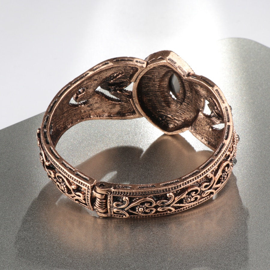 Kienl krystal blomst kvinder armring antik guld farve charme vintage manchet armbånd tyrkisk tilbehør