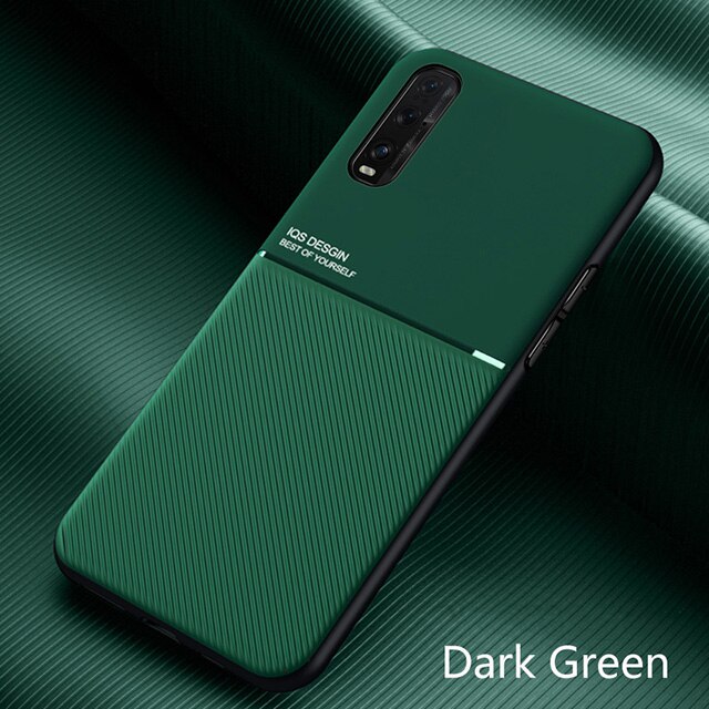 Phone Case For OPPO Find X2 Pro Luxury PU Leather Line Texture Cover For OPPO Find X2 Neo Lite Hard Back Shell TPU Frame Cases: For Find X2 Pro / Dark Green