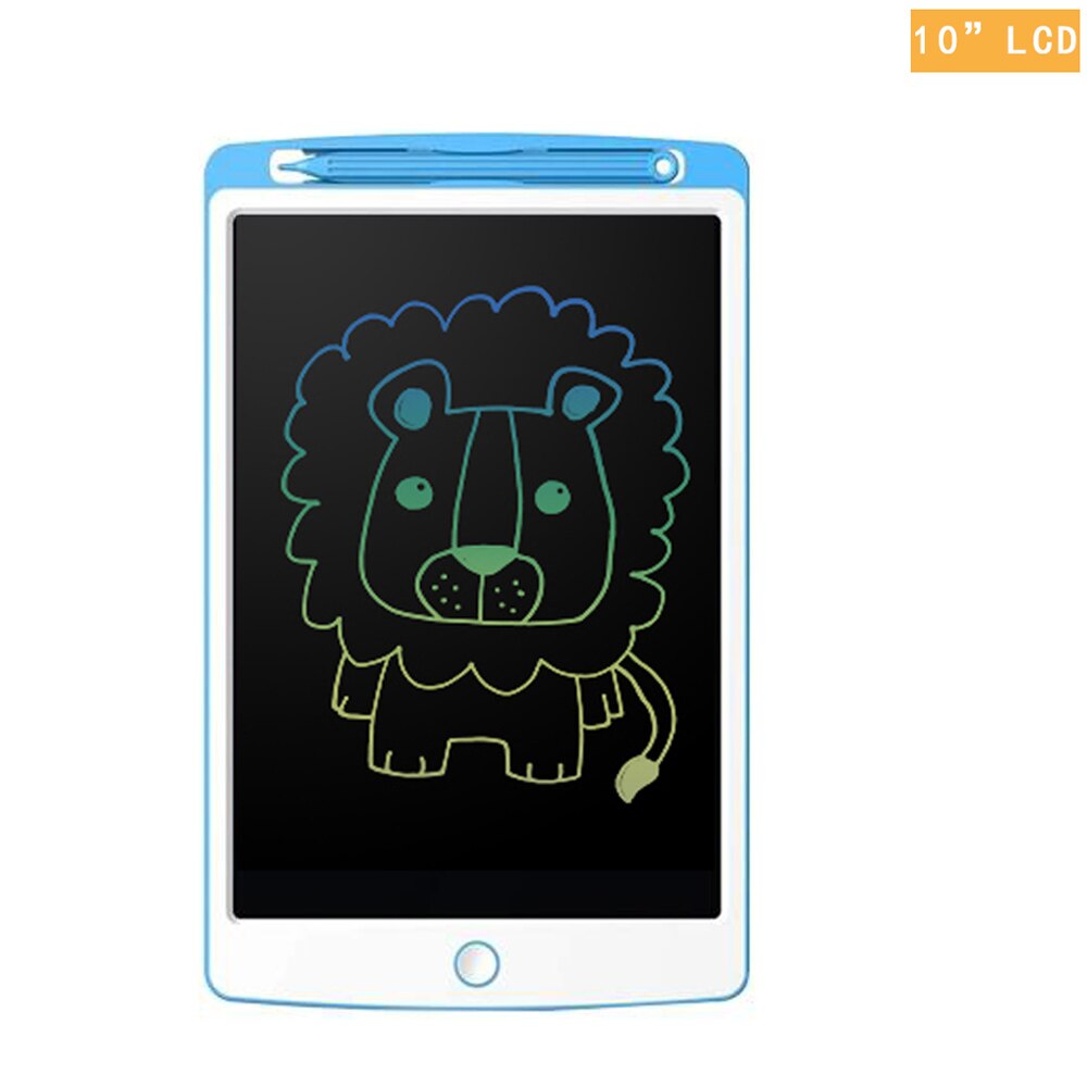10 Inch LCD Writing Tablet Kids Drawing Learning and Games Color Electronic Graphic Board for Child: 10 inch Blue