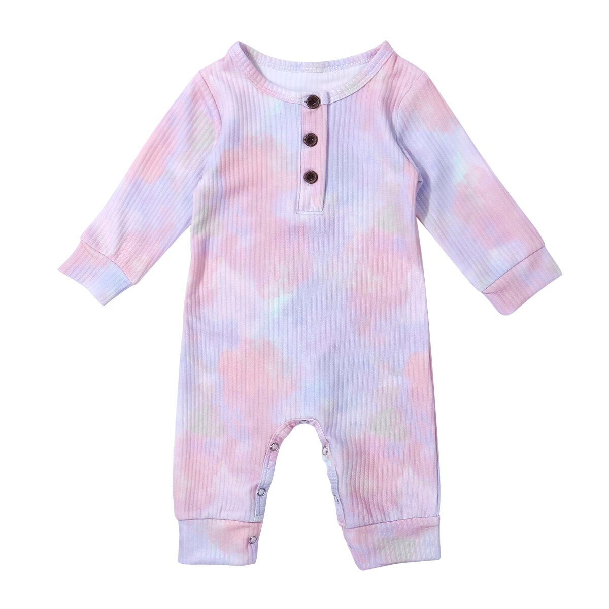 Catherine infantile bébé garçon fille cravate colorant à volants à manches longues barboteuse body combinaison une pièce tenues vêtements: A / 6M