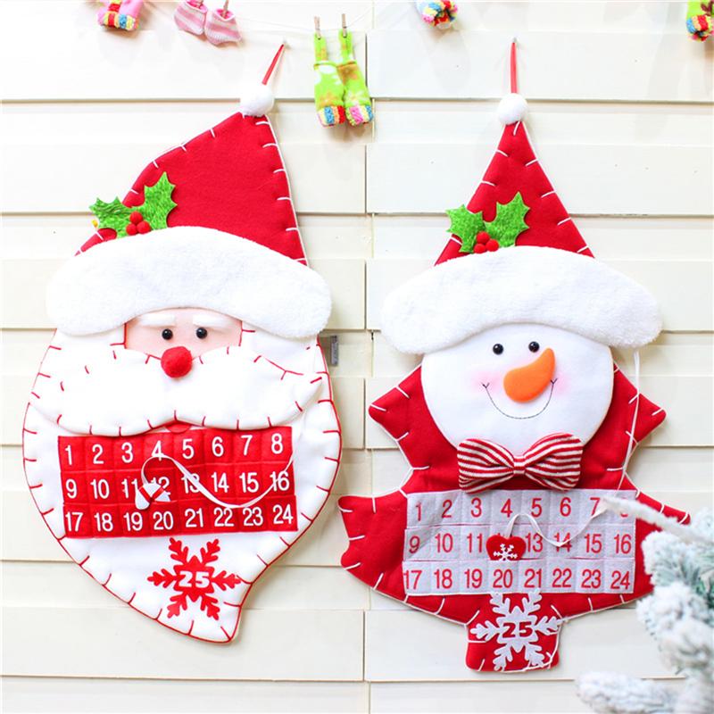 1PC Advent Calendar Hanging Flannel Decorations for Decor