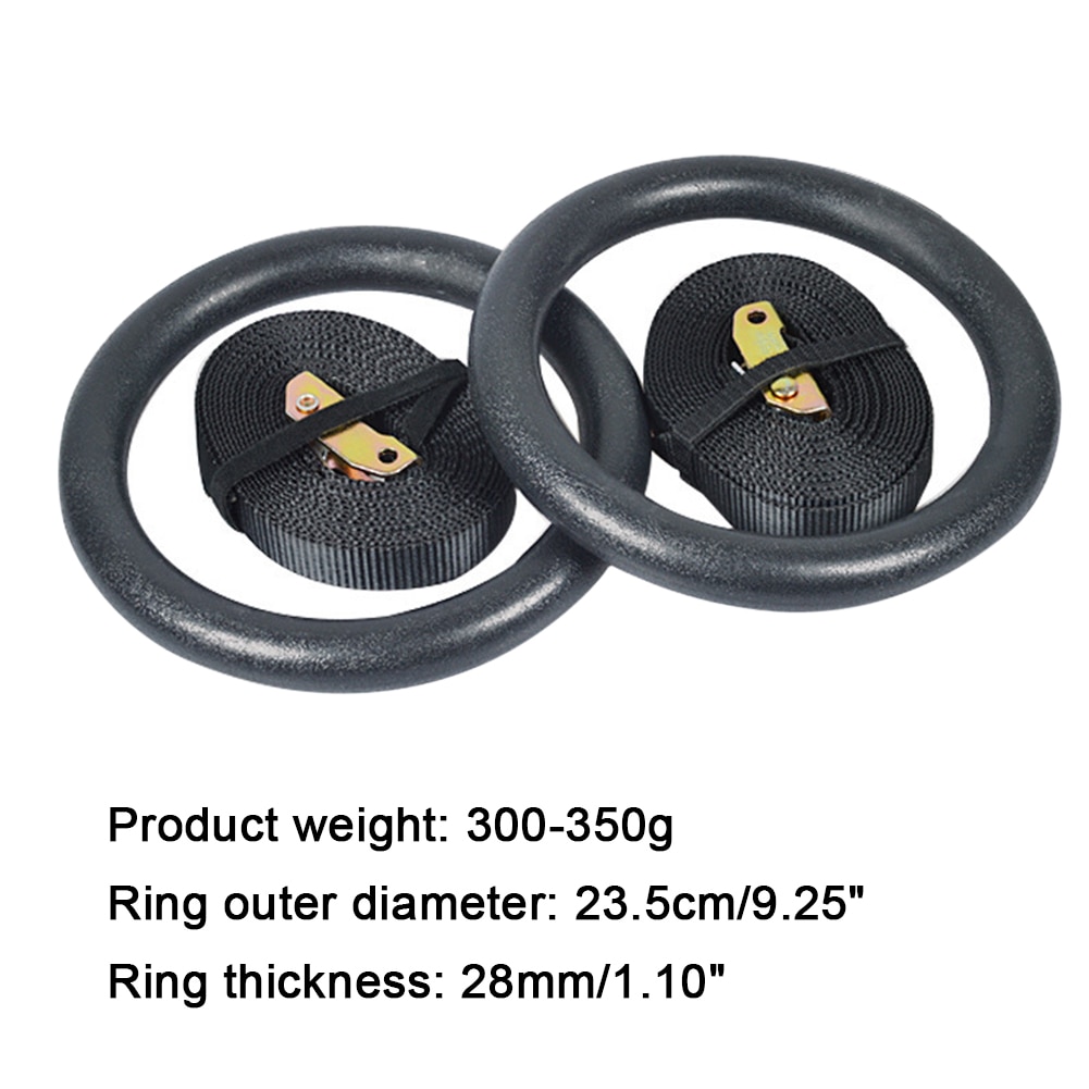 Wooden 28mm Exercise Fitness Non-Slip Gymnastic Rings Set with Adjustable Straps for Strength Training Pull Ups