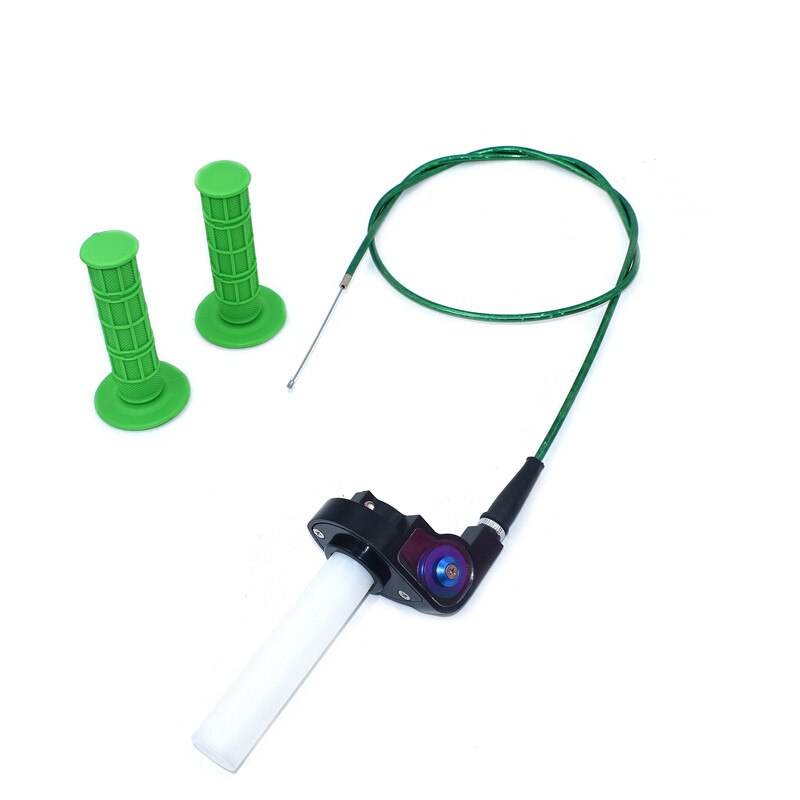 Handle Grip Motorcycle with 1/4 Quick Turn Throttle Dirt Pit Bike Motocross 7/8" Handlebar Hand Grips KTM CRF kayo Chinese bike: Blue-green