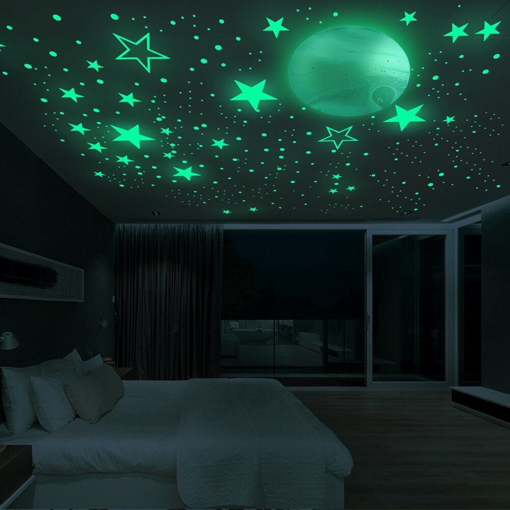 Muursticker Star Muur Pvc Lichtgevende Muur Sticker Decoratie Woonkamer Slaapkamer Thuis Glow Stickers Wanddecoratie