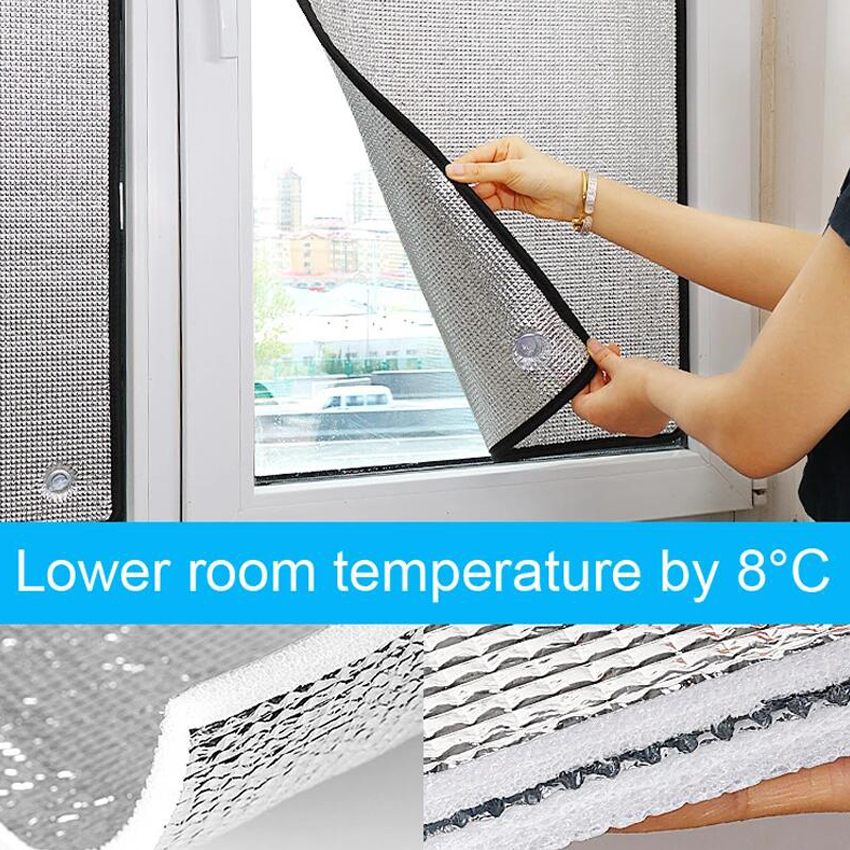 Film d'ombrage en feuille d'aluminium, anti-UV, pare-soleil, verre de bureau, film d'isolation thermique pour fenêtre de chambre, film de protection solaire en coton