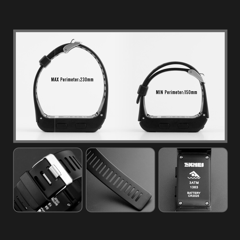 SKMEI-reloj deportivo con podómetro 3D para hombre y mujer, pulsera Digital con calorías, a la , resistente al agua, 1363