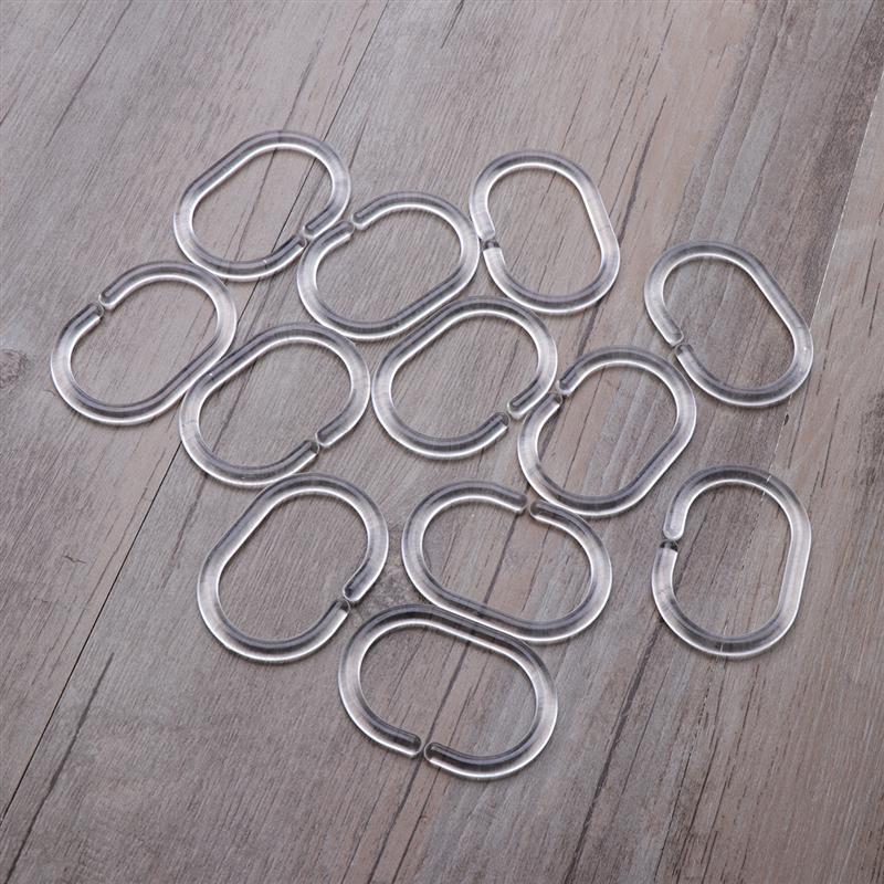 24 stk hvid plast badeforhæng kroge ringe c ringe bøjle bad draper loop clip glide