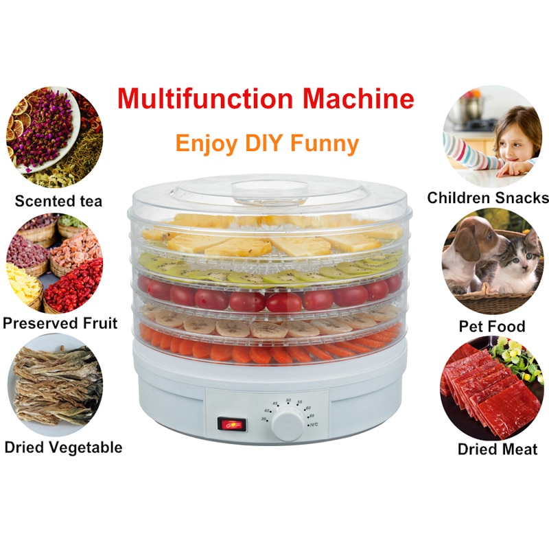 Teet 32cm Diameter Vijf Trays Elektrische Huishoudelijke Fruit Groente Dehydrator Machine