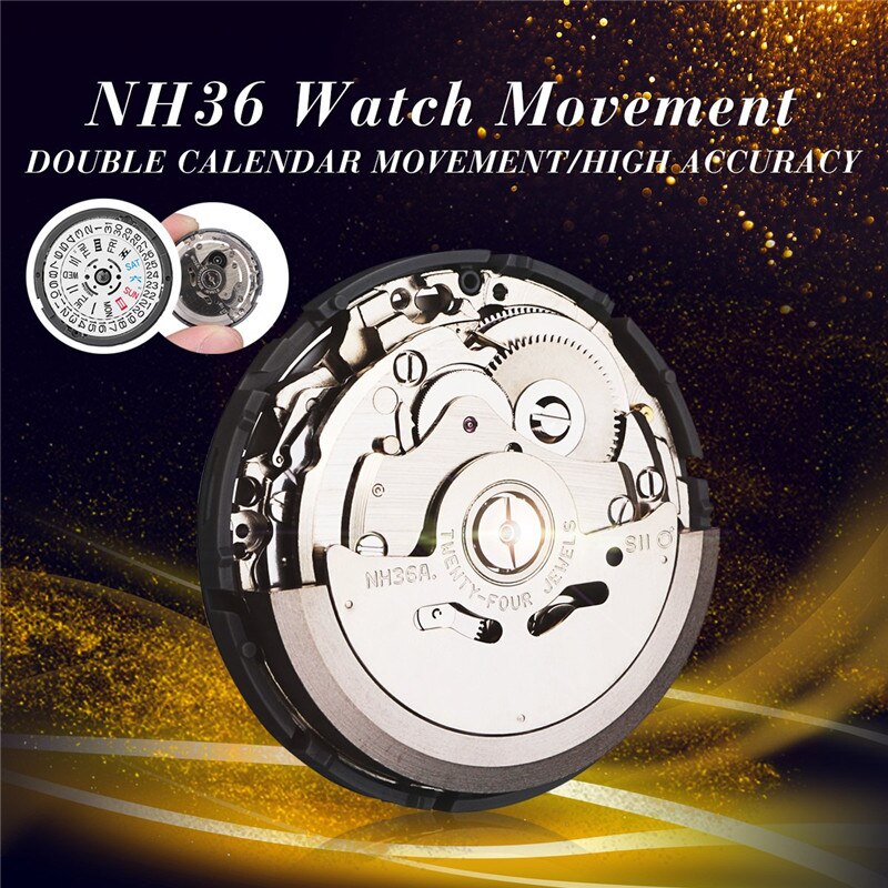 Mecanismo de reloj automático para hombre, piezas de reloj mecánico, movimiento NH36, relojes de movimiento, accesorios de repuesto