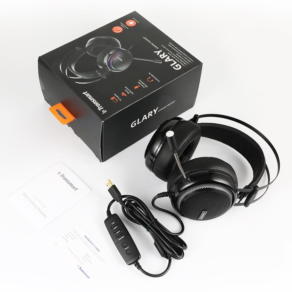 Tronsmart Glary Gaming Headset with 7.1 Virtual Surround Sound,50mm Audio Driver and Noise Cancelling Mic for several devices: Default Title