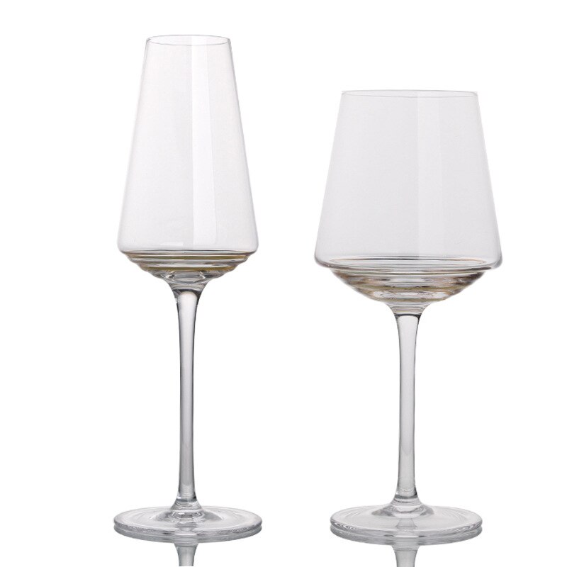 Europeiske glass tallerkener champagne vin glass kopp servise sett hotell kort stil forgylt stripe western mat retter servise