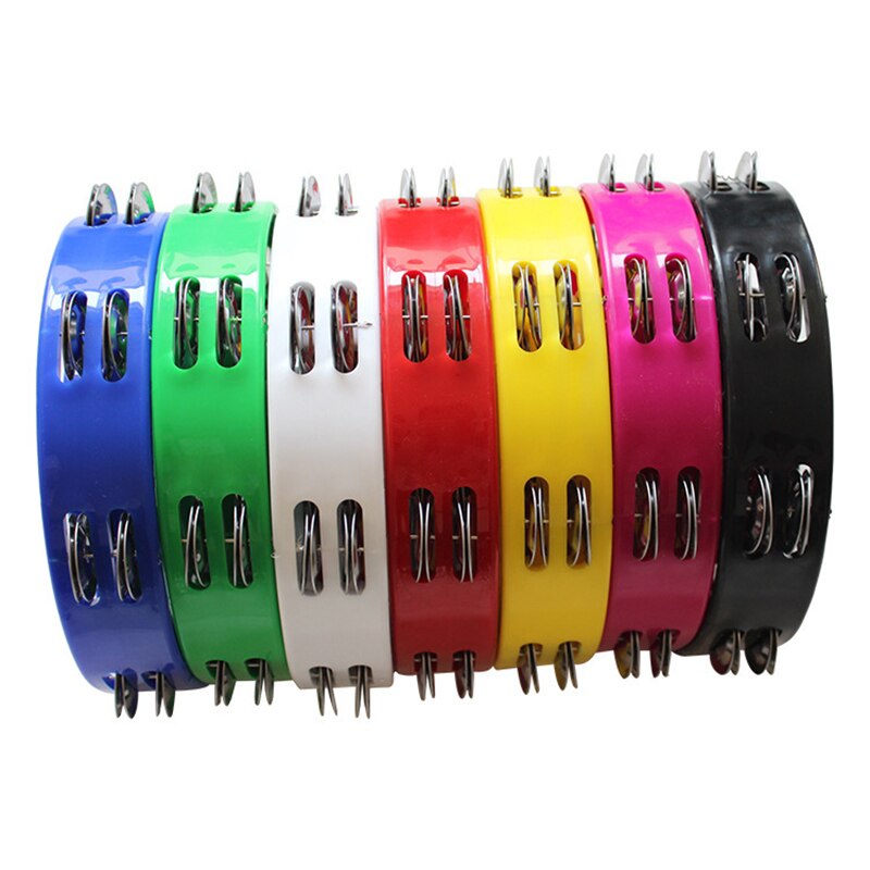 Pandereta de percusión para instrumentos musicales, campana de mano compacta de media luna, tambor KTV, pandereta Orff, 1 ud.