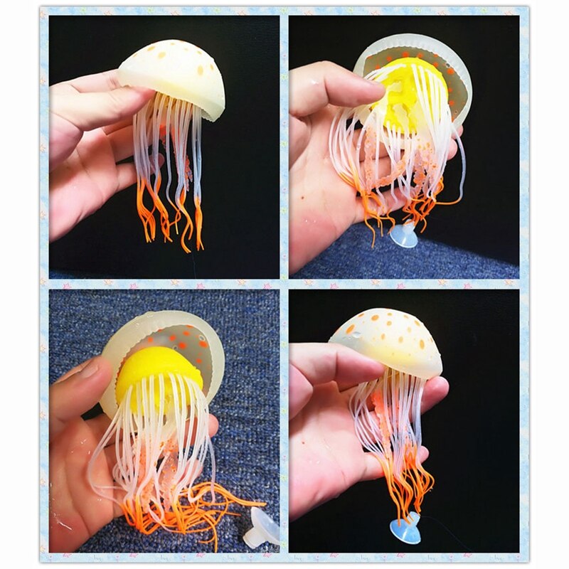 Aquarium Decorations Large Luminous Simulation Silicone Jellyfish Aquarium Marine Landscaping Decoration Crafts