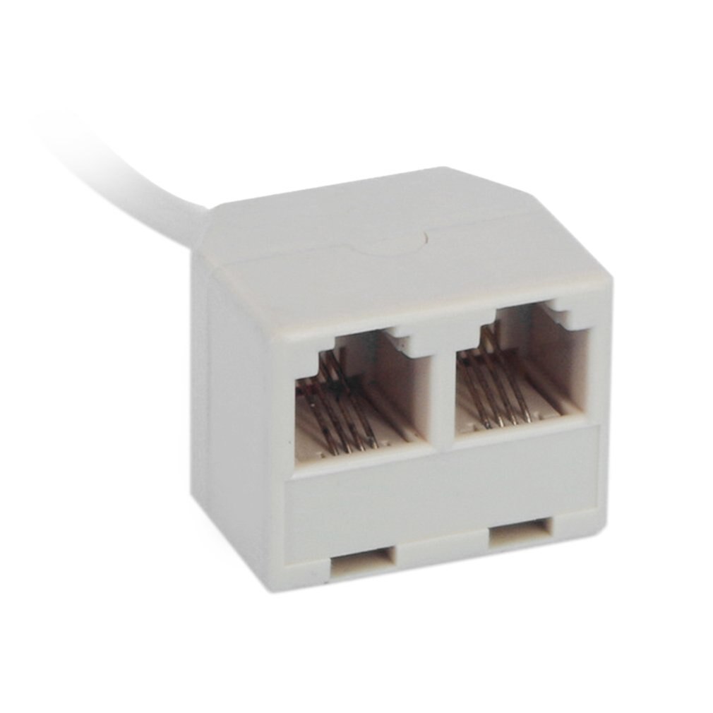 RJ11 6P4C macho a 6P4C hembra 2 vías teléfono Jack Splitter Teléfono conector de sedal Adaptador convertidor