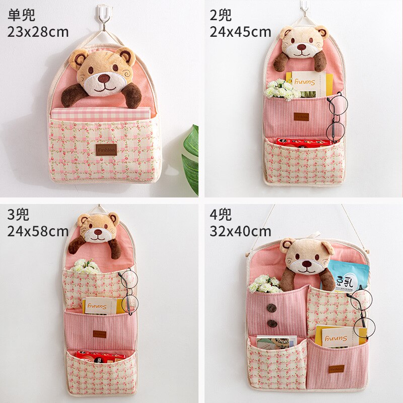 Sac de rangement suspendu, sac de rangement suspendu pour téléphone portable, sac de rangement mural suspendu derrière la porte du dortoir, sac suspendu mural multicouche: Rose / 1 pocket 23X28CM