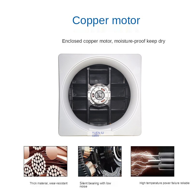 6/8/10Inch Extractor Ventilation Fan Exhaust Air Blower High Speed Bathroom Kitchen Air Vent Window Wall Exhaust Fan